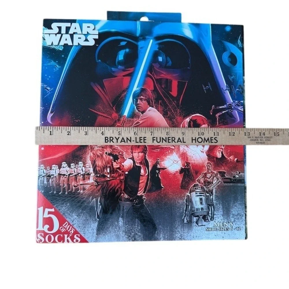 Star Wars 15 Day of Socks Advent Calendar Gift Set 15-Pack 4 crew 11 low cut NIB
